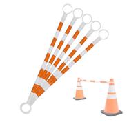 1 2 8 20 Pcs Telescopic Demarcation Pole Extendable on one End Length 4-6.6', Flexible PVC Traffic Cone Bar, Safety Barrier Pole for Sports Training, Crowd Control(Orange and White,5pcs)
