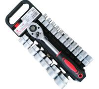1/2" 8-32mm Ratchet and Cup Wrench Set. 19 pieces
