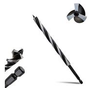 1/2"×9" Professional Auger Drill Bit for Wood with Quick Change 1/4" Hex Shank- 3-Cutter Design with Dual-Flute for Fast Chip Removal, Fits Hardwood, Softwood, PVC, Drywall & Tree Stumps