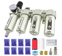1/2"-Air-Dryer-for-Compressor, Auto Drain Air-Compressor-Filter-Dryer-System for Plasma Cutter and Paint Spray,NPT Industrial Grade 4 Stage 2Filter&2Drying system