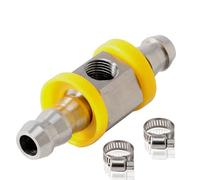 1/2" Barbed Push Lock T-Fitting Adapter with 1/8-27 NPT Sensor Port, 304 Stainless Steel Fuel Line Pressure Adapter for 12.7mm ID Line, Clamps 2 PCS Included