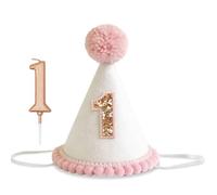 1/2 Birthday 1st Birthday Girl Boy Hat Baby Party Cone Hats Half One Year Old Birthdays Crown Outfit Decorations 6 Months First Birth Decorations 1/2 1st Baby Photo Props Cake Outfit Cake Topper