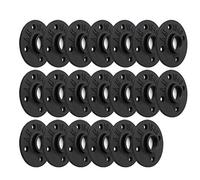 1/2" Black Painted Floor Flange, Home TZH 20 Pack 4 Bolts Iron Pipe Flange with Threaded Hole for Industrial vintage style for DIY Project/Furniture/Shelving Decoration (20, 1/2 Inch Black Painted)