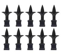 1/2" Black Plastic Trident Spear Finial Fence Topper for Wrought Iron Picket Fence (10, 1/2")