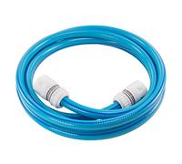 1/2" Blue Grey Flexible Garden Hose - 4 Layer Reinforced Pipe with Connectors Set for Hose Reels, Cart Extension Kit, Click-Lock Style Connectors (3m)