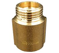 1/2" BSP (15mm) Pipe Thread Extension Female x Male Cast Iron Brass - 25mm Long