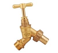 1/2" BSP Brass Garden Tap, 1/2 inch Outside Taps Hose Union Bib Tap Enduring Cold or Hot Outdoor Taps Bib for Garden Use Watering Irrigation Hose End Irrigation Car Wash