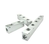 1/2" BSP Female Thread 27x36mm 2-10 Ways 4-12 Ports Solid Aluminum Pneumatic Manifold Air Distribution Block Splitter(9 Ways 11 Ports)