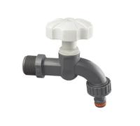 1/2" Bsp Male Plastic Tap Grey & White With Quick Connect Water Line Connector