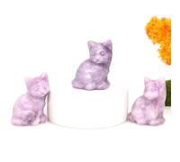 1.2" Cat Statue, Natural Quartz Crystal Reiki Healing Stone Carved Animal Figurine for Home Decor 1pc
