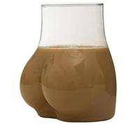 1/2 Coffee Drinking Glass - 450ml Amusing Beverage Tumbler, Borosilicate Glass Clear Drinking Cup, Thick Glass Cup for Milk Water Coffee Tea Versatile Mug for Festive Presents
