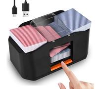 1/2 Decks Rechargeable & Low Noise Card Shuffler, Automatic 2000mAh Battery Shuffler Machine for UNO, Casino Poker, Texas Hold'em, Playing Card Games