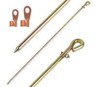 1/2" diameter, 35" long Portable Ground Rod -Minidodoca Grounding Pin with Ground Wire Lug | Great for Electric Fences,Fenerator,Antennas,Satellite Dishes,Ground Post Pin,Tie out Stake (Portable)