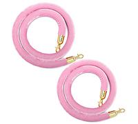 1.2" Diameter Queue Barrier Rope Velvet Stanchion Rope 2-Pack, 9.8/8.2/6.5/4.9 Foot Crowd Control Rope for Filmroom Wedding