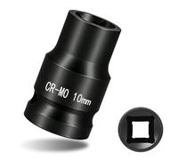 1/2" Drive 10mm Impact Socket Metric Standard Impact Socket Blackening Finish 4 Point Square Socket made with Chrome Molybdenum Alloy Steel for Auto Repair Mechanical Maintenance Removal of Axle Nut