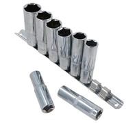 1/2" Drive Deep Metric Sockets 13mm - 24mm 6 Sided on Rail 8pc by Bergen AU054