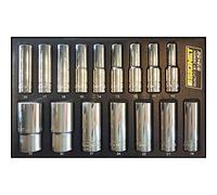 1/2" Drive Deep Socket Set 10-32mm 6-Point Signet S13452 EVA Foam 16pcs