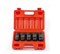 1/2" Drive Deep Spindle Axle Nut Impact Socket | 5 PCS Metric Axle Nut Socket Set, CR-MO, 12 Point Design, 30,32,33,35,36mm, 1/2 Inch Heavy Duty Deep Impact