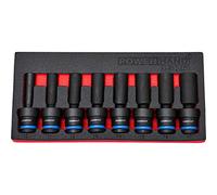 1/2" Drive Deep Swivel Impact Socket Set 8 Pieces 10 to 17mm Powerhand KI-R12-SD1