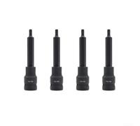 1/2 Drive for t45 Socket Bit 100mm for Hard to Reach Bolts 1/2 | for s2 alloy steel, 100mm length, 1/2 drive, 4-pack set, rust resistant black finish