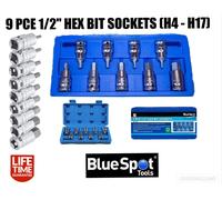 9 Piece Hex Bit Socket Set 1/2" Inch Drive 4mm 17mm Allen Key Hexagonal Sockets