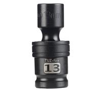 1/2" Drive Metric 13mm Shallow Universal Swivel Impact Socket, 6PT, CR-MO | Universal Joint Swivel Socket with Flexible Wobble