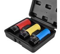 1/2" Drive Nut Impact Socket Set, 3 Pcs Thin Wall Lug Nut Sockets, Metric Protector Impact Socket 17mm, 19mm, 21mm with Storage Box, Cr-Mo Steel Sockets for Impact Drill, Torque Wrench