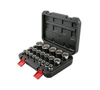 1/2 Drive Socket 21 Piece Repair Maintenance Metric Drill Driver Tool | Metric 8-36mm Universal Low Profile Socket Set for Construction Home Maintenance Repair Industrial