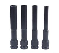 1/2 Drive Socket Wrench, Hex Socket Head Adapter Converter for 8mm 10mm 12mm 14mm, Thin Wall Long Shank Spanner, Chrome Vanadium Steel Socket Set