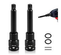 1/2" Drive T50 Impact Socket Extra Long 100mm, 2 Pcs T50 Bit Socket Male Star, 3.94" Length 1/2" Square Drive Star 6 Point Extension for Hard to Reach Areas DIY Projects