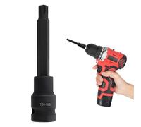1/2" Drive T50 Impact Socket Extra Long 100mm, T50 Torx Bit, Long Torx Bits, Torxes Bit Set, Torxes Socket Set, High Strength Male Star Bits for Mechanics, DIY Projects, and Hard to Reach Areas