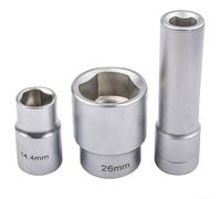 1/2 Drive Triangular Multi-Toothed Socket Set, 3-Piece Metal Injection Pump Nut Removal Tool Kit for Bearing Screws and Governing Levers