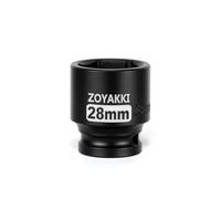 1/2" Drive x 28 mm Shallow 6 PT Impact Socket, CR-MO,Axle Nut Socket for Easy Removal of Axle Shaft Nuts (Metric 28MM)