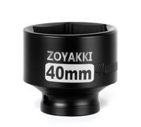 1/2" Drive x 40 mm Shallow 6 PT Impact Socket, CR-MO,Axle Nut Socket for Easy Removal of Axle Shaft Nuts (Metric 40MM)
