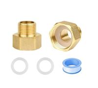 1/2" Female to 3/8" Male BSP Thread Brass Hex Bushing Reducing Connector,for Water, Gas, Pipe Connecting Conversion with Sealing Rings (1/2" Female to 3/8" Male)