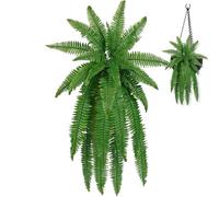 1/2 Ferns Artificial Plants - Artificial Shrubs Greenery, Waterproof Fern Plant Mix | Wear-Resistant Boston Fern, Faux Greenery Eucalyptus Stems, Faux Shrubs for Indoor Outdoor,19.69 Inches, Green