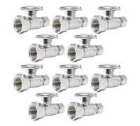 1/2" FIP x 3/8" Compression Chrome Straight Stop Valve - Lead-Free Brass, 1/4 Turn Shut-Off for Plumbing Needs(10Pack Straight Stop Valve)