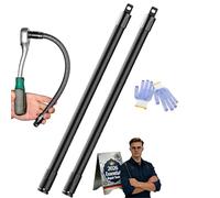 1/2 Flexible Shaft Extension Extender Torque Socket Ratchet Spanners Electric Wrench Connecting Rod, 360° Flex Long Reach Bendable Bar, Portable Hand Drive Tool for Tight Spaces, Outlets (L*2)
