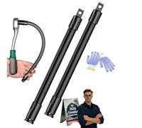 1/2 Flexible Shaft Extension Extender Torque Socket Ratchet Spanners Electric Wrench Connecting Rod, 360° Flex Long Reach Bendable Bar, Portable Hand Drive Tool for Tight Spaces, Outlets (S*2)