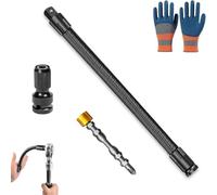 1/2 Flexible Shaft Extension Extender Torque Socket, Spring Steel Shaft Extender, High Torque Flex Reach Adapter for Ratchet Wrench & Impact Driver, Automotive Repair Tool (1SET)