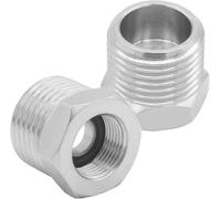 1/2 G Male to 3/8 Compression Female Thread Bushing Pipe Fitting, Nickel Plated Brass Reducer Faucet Connector Water Hose Adapter, Supply Line Adapte