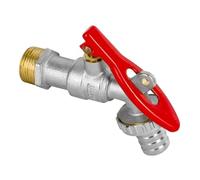 1/2" Garden Lever Tap Valve with Secure Lock and Metal Hose Union Red BIP Tap.