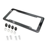 1/2 Half Wrap Carbon Fiber License Plate Frame - ABS Plastic with 3D Pattern, Includes Screw Kit for Easy Installation, Universal Fit for Most Cars(1set)