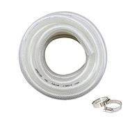 1/2" ID x 3/4" OD - 10 Ft High Pressure Braided Clear PVC Vinyl Tubing Flexible Vinyl Tube, Heavy Duty Reinforced Vinyl Hose Tubing, BPA Free and Non Toxic