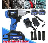 1/2" Impact Driver Ratchet Rattle Nut Gun 18V 2PCS 6.0A Li-ion Rechargeable Batteries 420Nm Electric Cordless Impact Wrench Gun Driver Tool Powered Wrench, 14mm/17mm/19mm/22mm Socket Set w/Carry Case