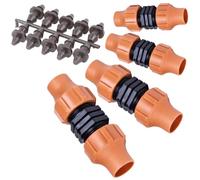 1/2 in. Universal NUTLOC Coupling 4 Pack for Drip Irrigation Tubing Compression Fitting Connector Nut Lock & Goof Plugs