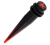 1/2 Inch - 12MM Red Star Inlay UV Acrylic Stretching/Ear Gauges and Plugs/Taper Plugs/Ear Stretchers with O Ring/Ear Stretching Kit/Tunnel Plug - Sold by Piece