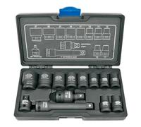 1/2 Inch 13-Piece Impact Socket Set Cr-Mo 10-27mm