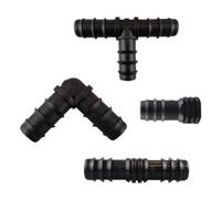 1/2 Inch Barbed Irrigation Connectors Set 10 Pack - Fits 13mm ID 16mm OD Pipe - 4 Elbows 2 Joiners 2 Tees 2 End Bungs - Push Fit Drip Irrigation Garden Watering Greenhouse