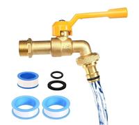 1/2 inch brass garden tap, frost-proof - 20 °C, heat resistant - 3 taps, drum sealing strips, outdoor tap for garden rainwater cistern